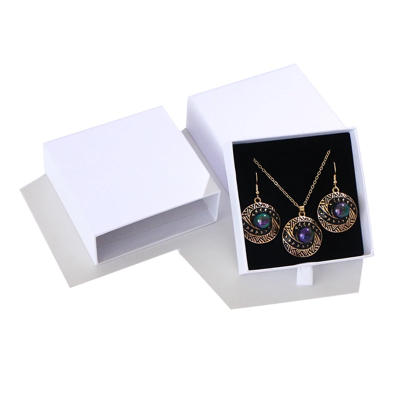 

Polynesian Hawaiian Jewelry Sets Samoa Marshall Style Gold Plated Necklace Earrings Set Hawaiian Black Enamel Set with Box