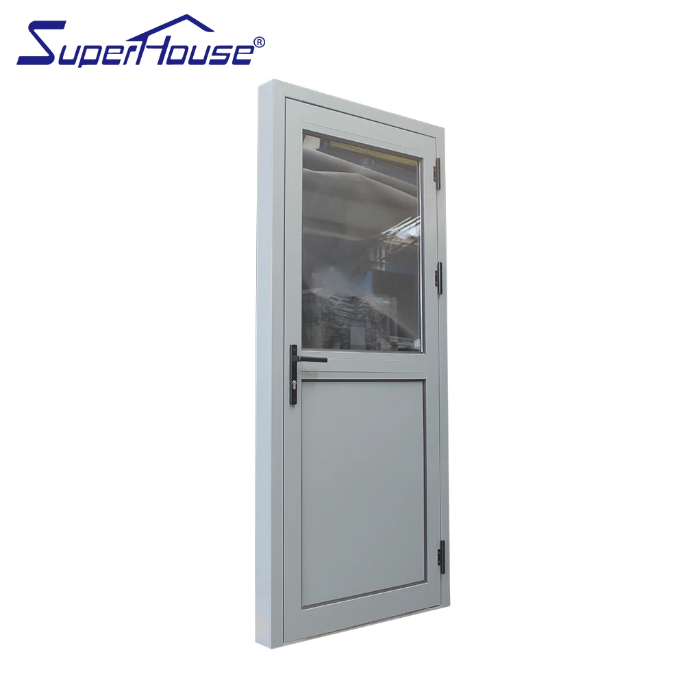 Wholesale half glass half aluminum-plastic board hinge doors double glass doors