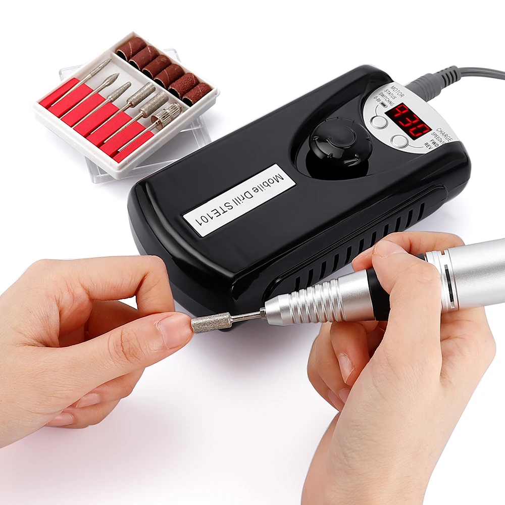 

Strong Nail Drill Machine 30000RPM Professional Nail Drill Electric Portable Cordless Charging Manicure Pedicure Nail File Drill, Customer required