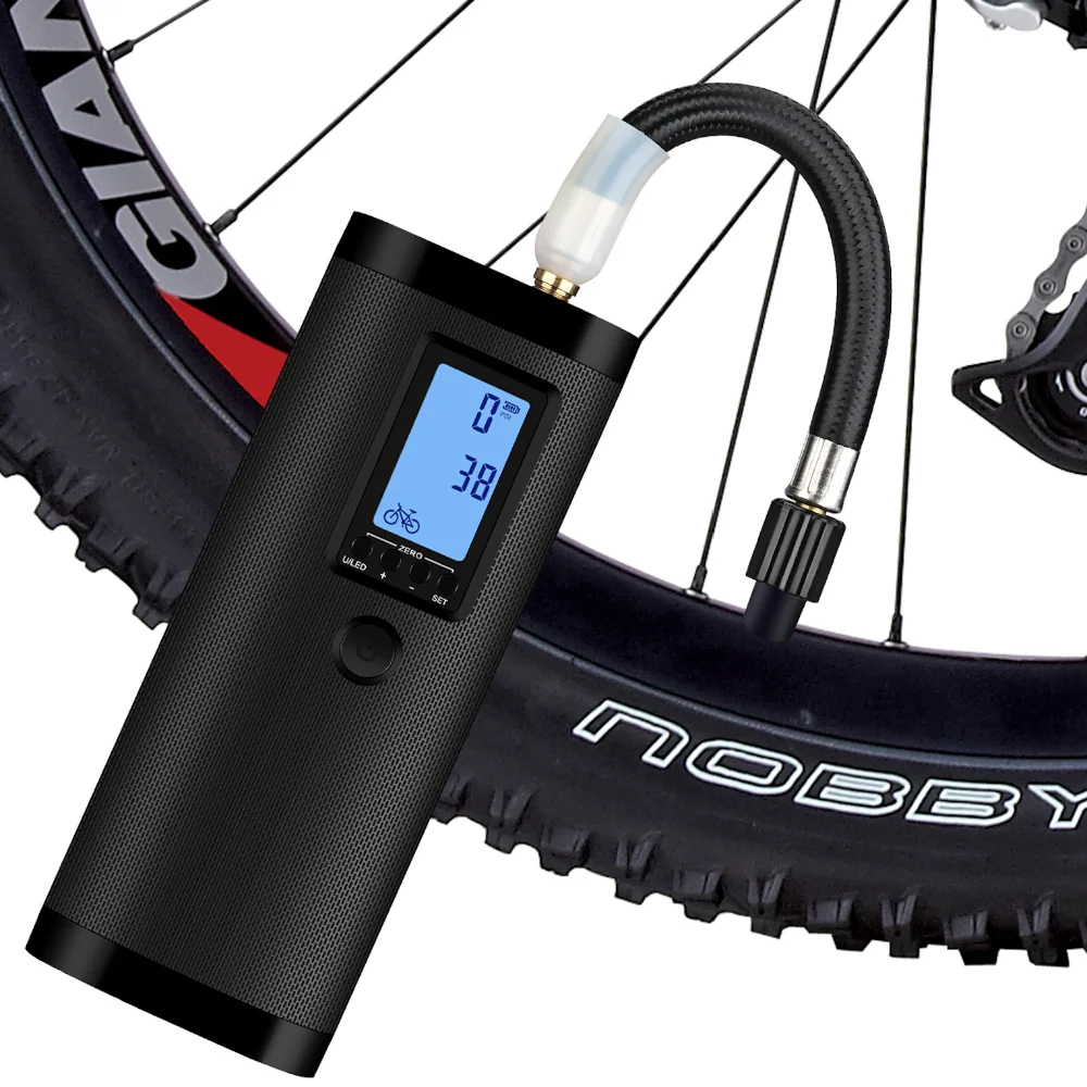 

Rechargeable digital car tire air pump, Black