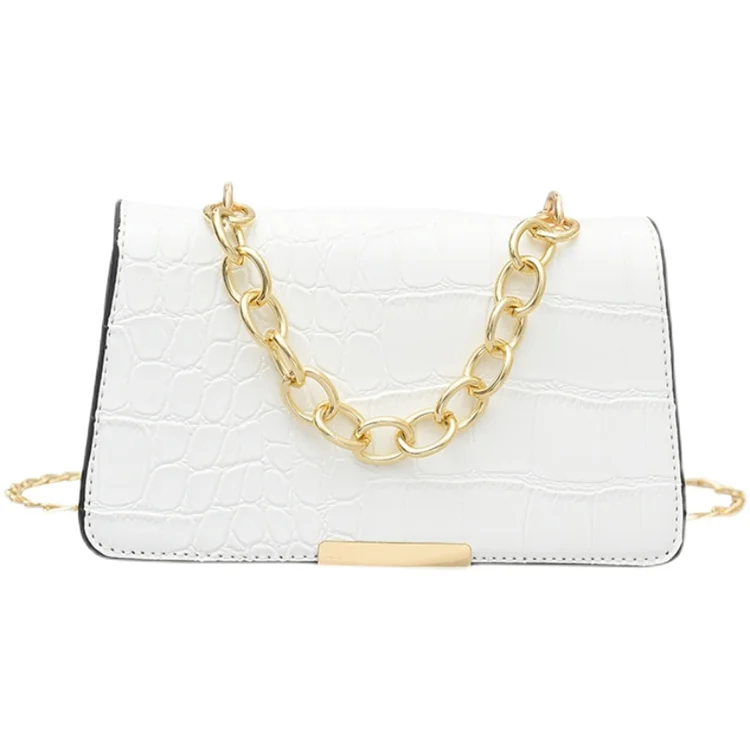 

Solid Color Chain Lady Sling Armpit Bags Ladies Crossbody PU Leather Trendy Women Purses And Handbags