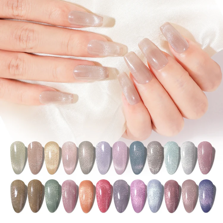 

2023 New Trend Popular Nail Polish Gel Free Sample GelPolish Nail Crystal Cat Eye UV Gel