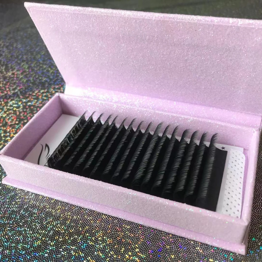 

Luxury mink volume SGS certified Private Label 0.03 0.05 0.07 J/B/C/CC/D/DD/LC/LD/L/M/U curl 0.03 korean eyelash extension, Dark matte black