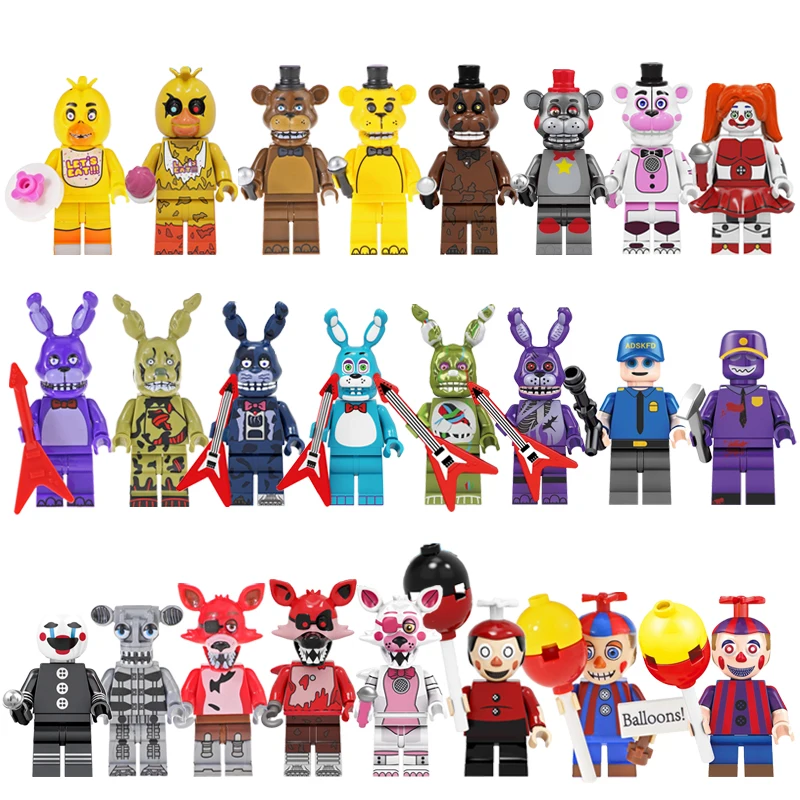 

Popular Game Five Nights Freddys Mini Action Ballonboy No Face Man Chica Freddy Building Blocks Bricks Figures Toy