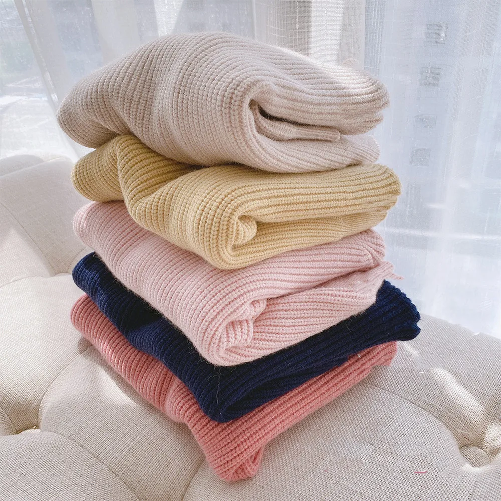 

sxx667 New kids girls Solid Color Knitted Pullover Sweater Candy Color Sweater Pullover Loose Children Casual Sweater Pullover, Customized