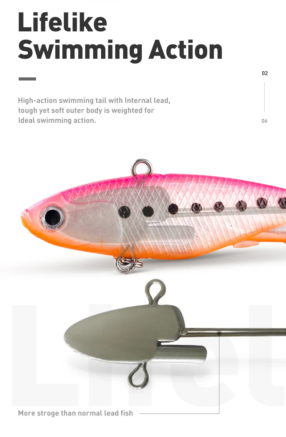 20 Colors In Stock Hard Wired Cheap Soft Lure Pvc Soft Vibes Shads