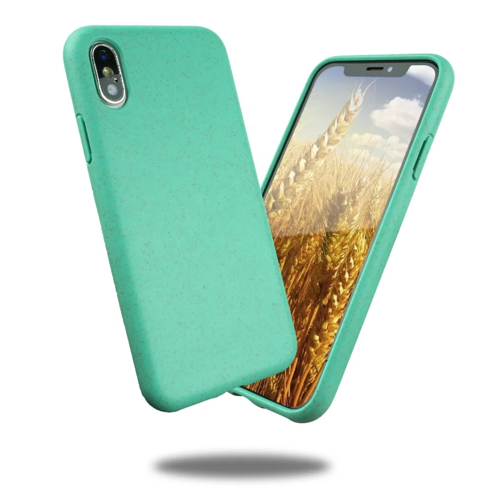 

Customizable LOGO Biodegradable Wheat Straw Fiber Mixed Soft TPU Phone Case For iPhone For Samsung For Huawei
