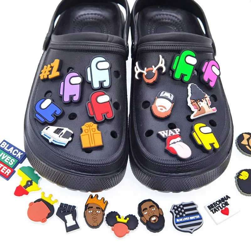 

PVC Shoe Charms Accessories Fit for Shoes Bracelets Bands Clog Shoe Buckle ornaments, As picture