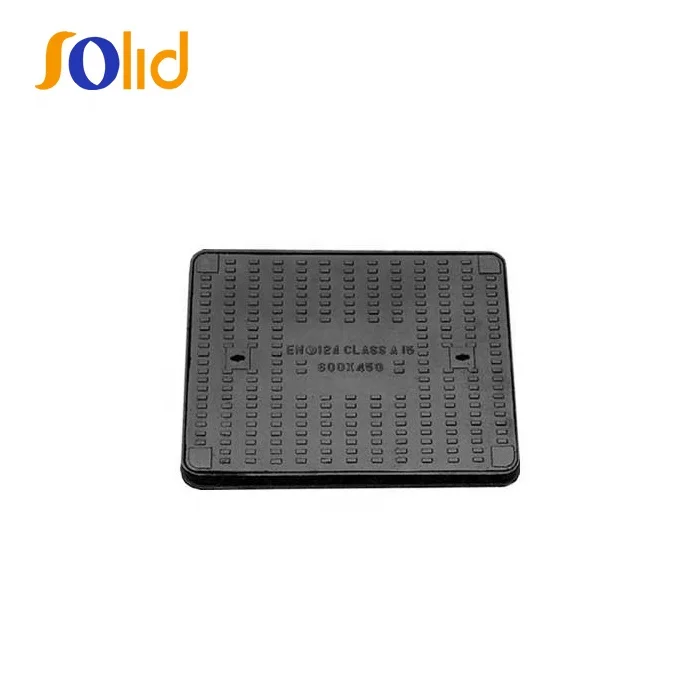 EN 124 Ductile Iron Sand Casting Bitumen Clear Opening Square Rectangular Septic Tank Manhole Cover with Frames