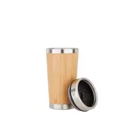 

Wholesale eco wooden style custom reusable stainless steel bamboo coffee cup