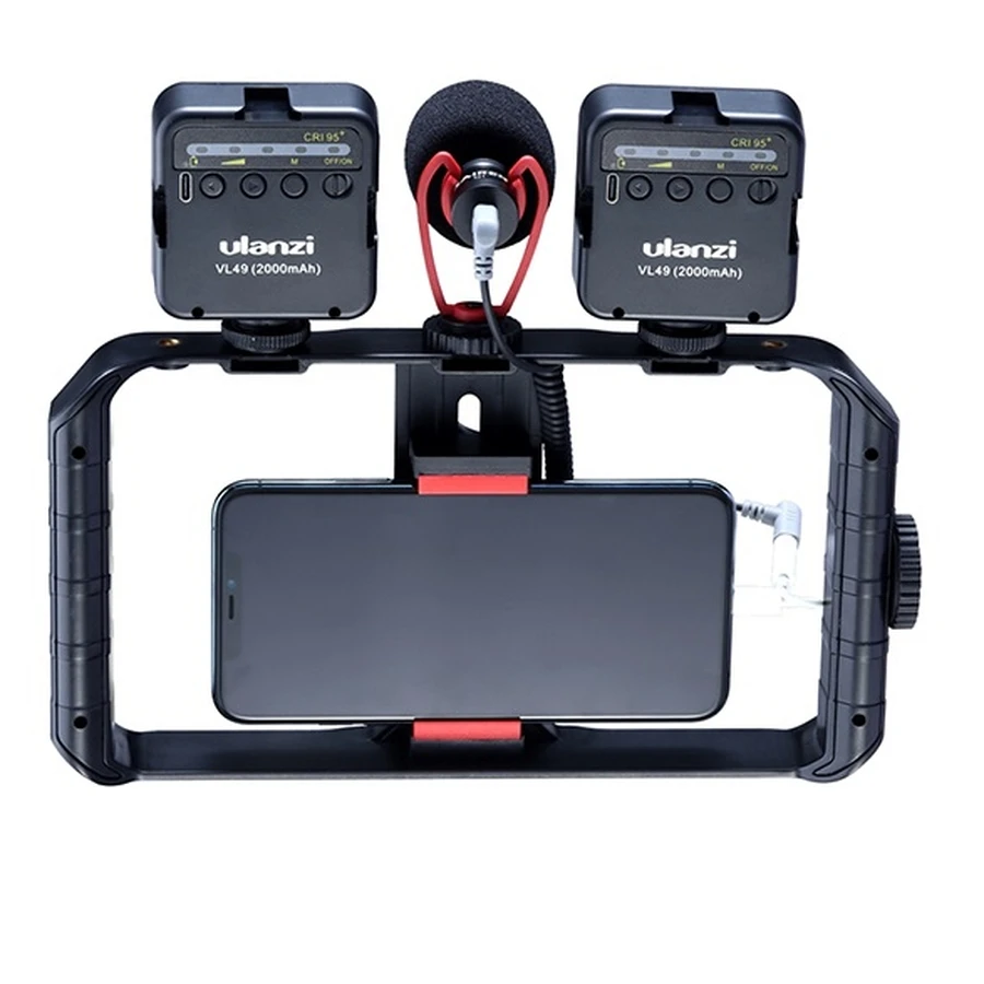 

Ulanzi Combo 4 Smartphone Video Kit For Vlog, U-Rig Pro Vlog Cage+VL49+ Microphone VM-Q1 Vlog Set Light Holder