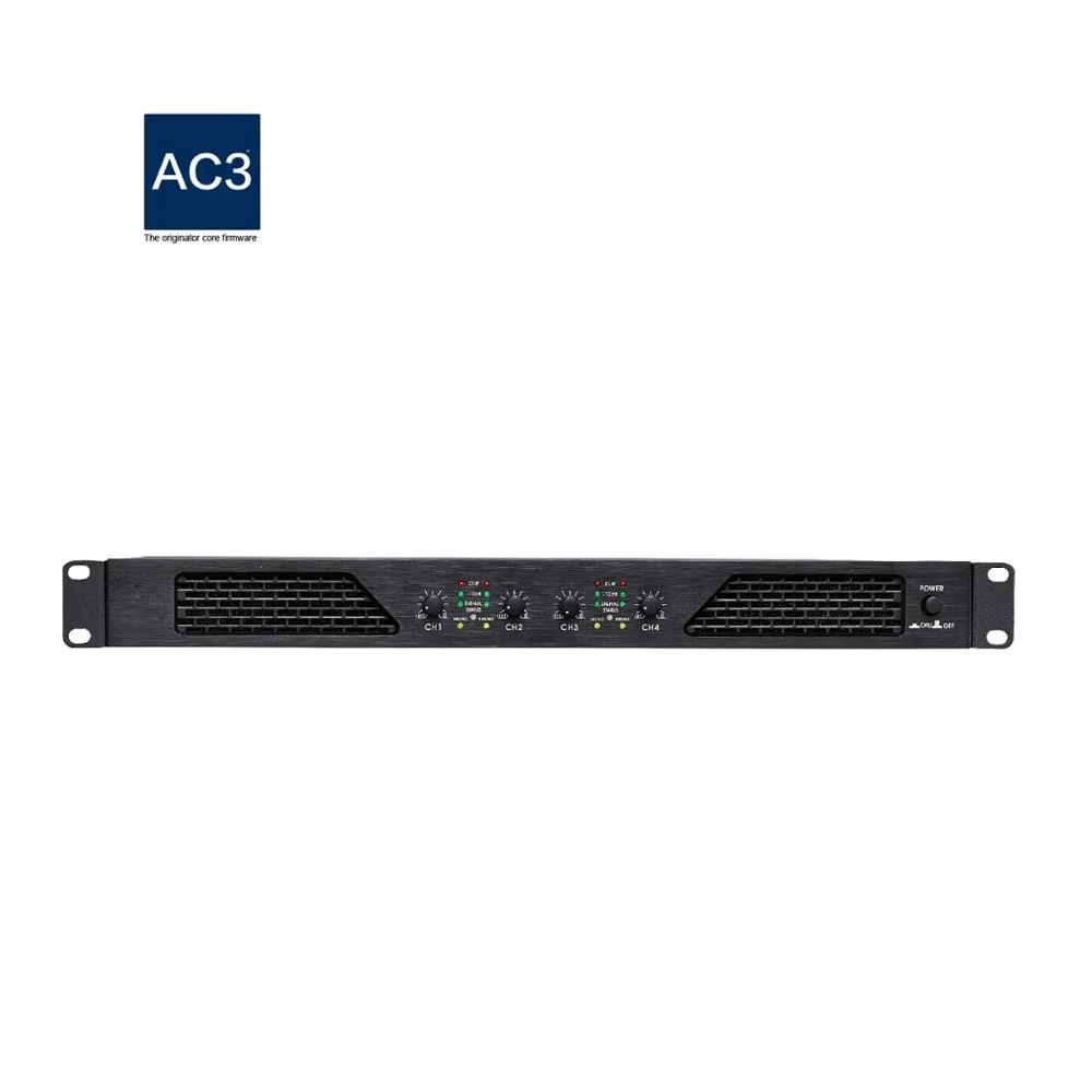 

Lightweight 1U digital four channel power amplifier, Black