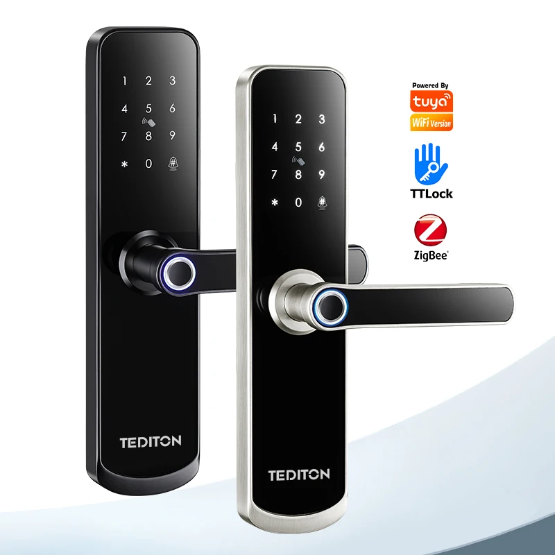

Tediton Electric Biometric Fingerprint Card Code Combination Smart electronic Door Lock inteligente wifi app fechadura digital