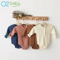 

Autumn new style Infant children's cotton pit long sleeve not hooded baby romper suit 2411