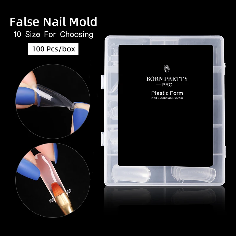 

BORN PRETTY PRO False Nail Mold Tips Finger Extension Tool Manicuring Accessories Builder Nail Mold, Clear