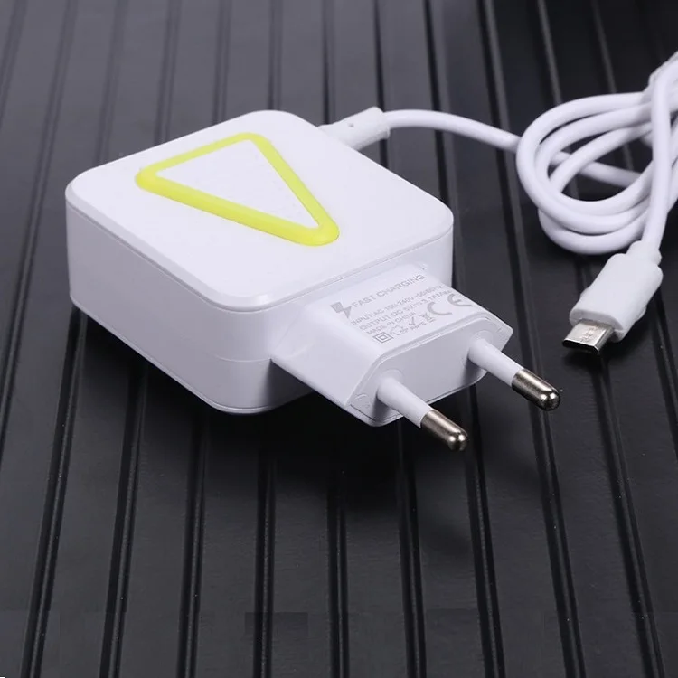 

trending products 2021 new arrivalscustom logo 2USB portable charger LED light mobile phone charger with V8 micro data cable