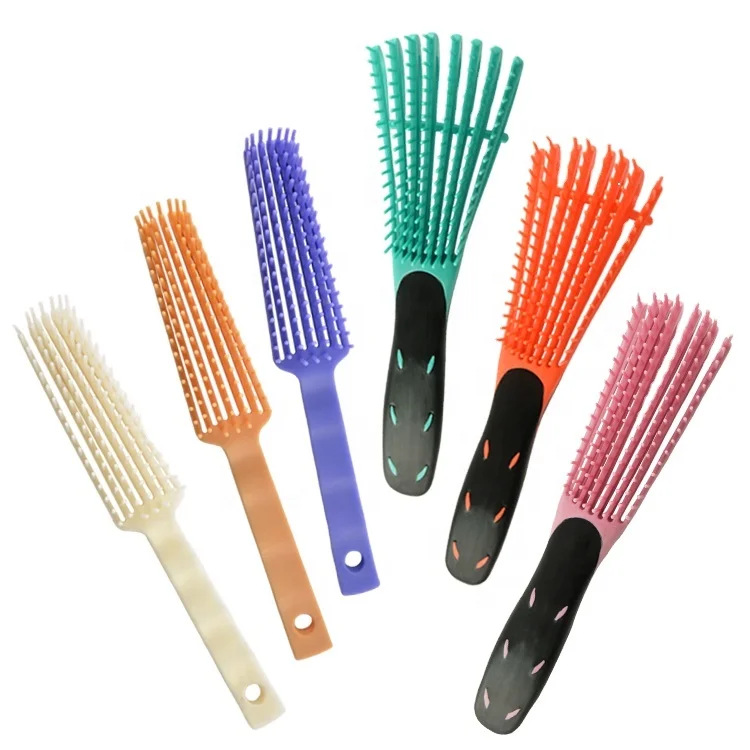 

2021 escova de cabelo plastico flexivel Own Brand Hair Brush Detangl Hot Pink Custom Detangling Hair Brush