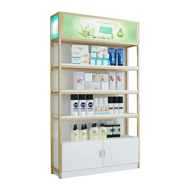 Beautiful Multilayers Salon Products Showcase With Light Box,Skin Care