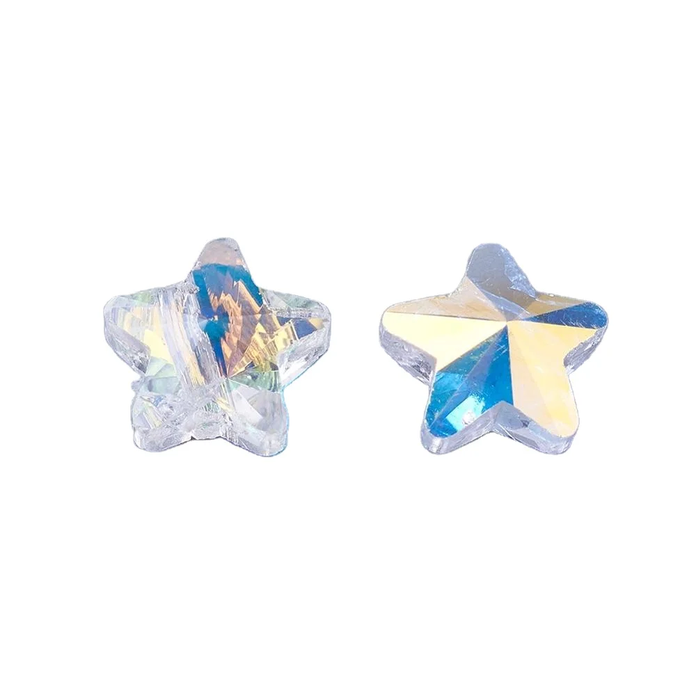 

PandaHall Imitate Austrian Crystal Faceted Clear AB Star Glass Beads