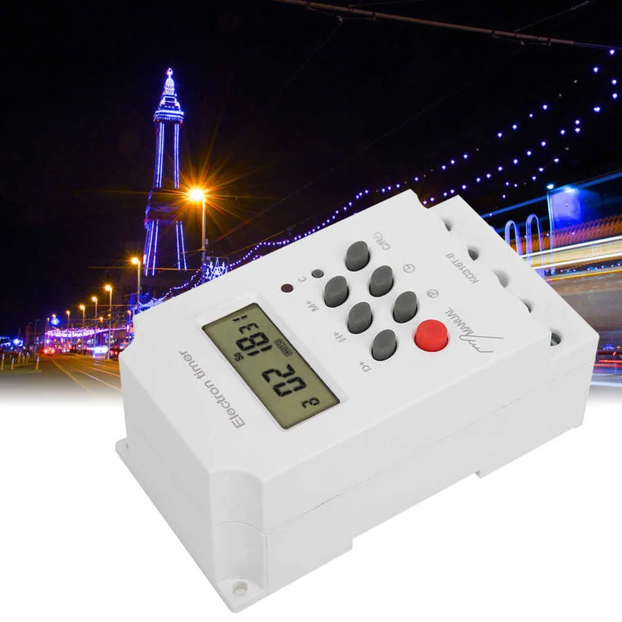 AU_ KG316T-II 220V 25A Din Rail Digital Programmable Electronic Timer Switch Hea 