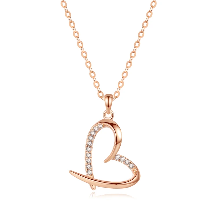 

OEM&ODM VANA Jewelry Hollow Heart Pendant Cubic Zirconia Beautiful Woman Fashion Jewelry Necklace