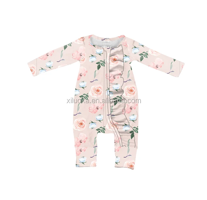 

High Quality Newborn Baby Clothes Long Sleeve Girl Romper Toddler Zipper Bodysuits