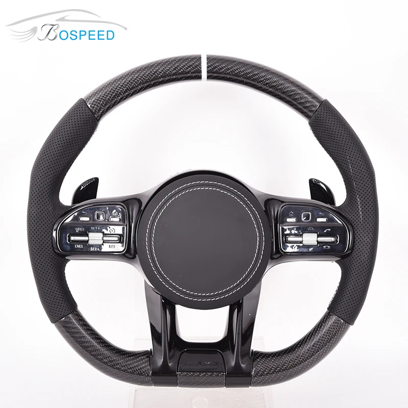 

CUSTOMIZED White Position Line Carbon Fiber Steering Wheel for Benz