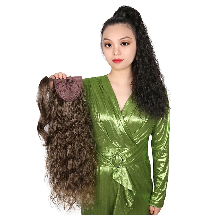 

Julianna Kanekalon Fiber Claw Clip In Ponytail Wrap Around Ponytail Drawstring Synthetic Hair Ponytail Hair Extensions