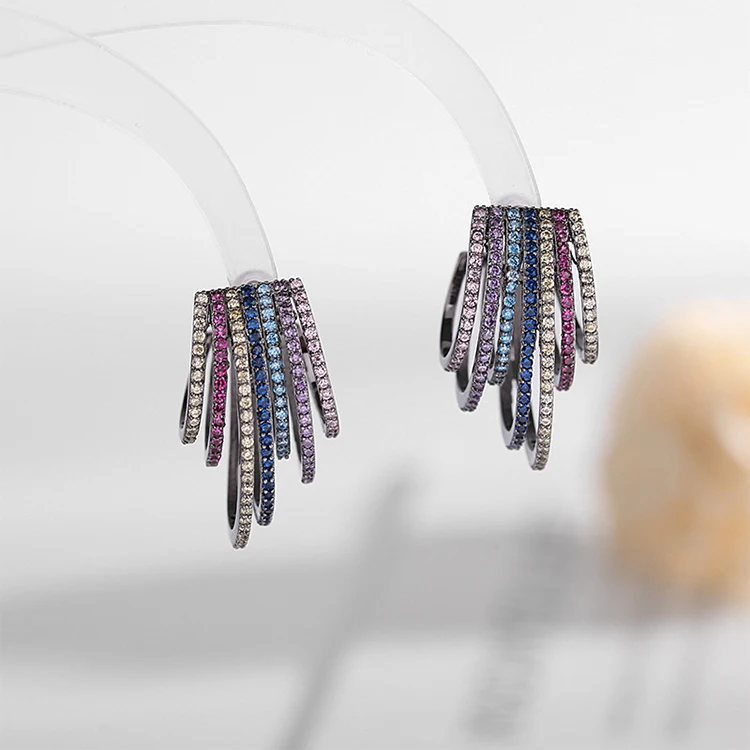 

Globally Sell Widely Used Zircon Earrings 925 Silver Needle Irregular Earrings