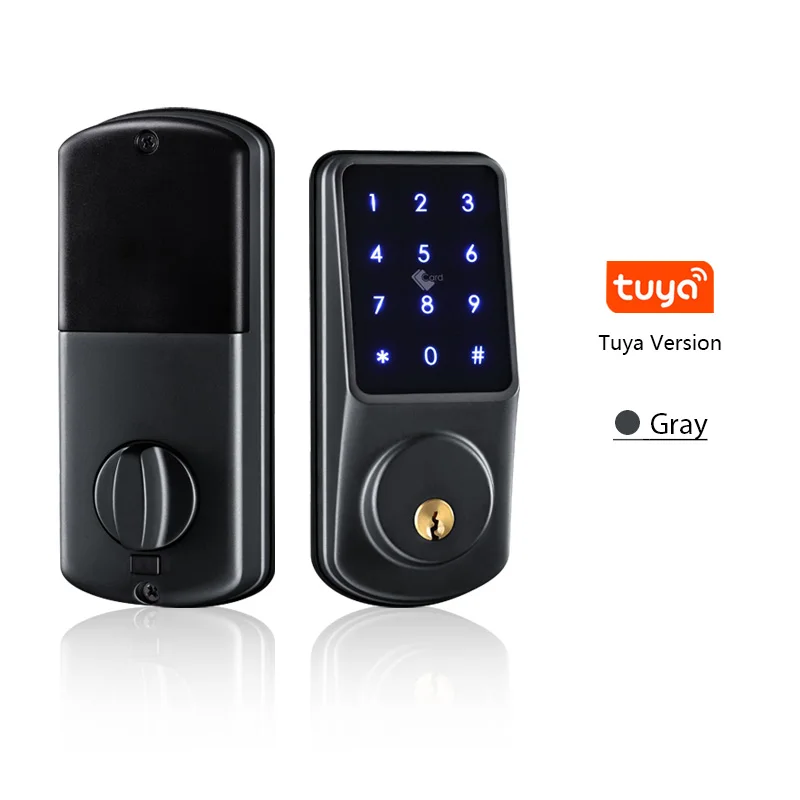 

Tediton waterproof cerraduras wifi Keyless remote control replaceable cylinder tuya smart electronic deadbolt lock