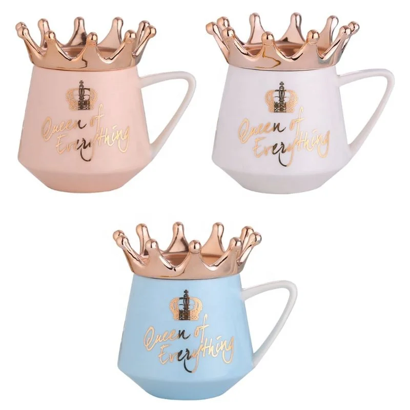 

New Crown Theme Milk Coffee Mugs 300ml Cartoon MultiColor Mugs Cup Kitchen Tool Best X-Mas Gift For Boyfriend or Girlfriend, 3 color , like the picture