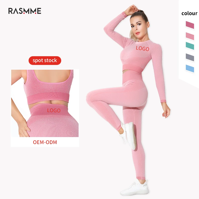

2021 New Colour Gym Clothing Long Sleeve Activewear Yoga Sets For Women Yoga Suit Seamless