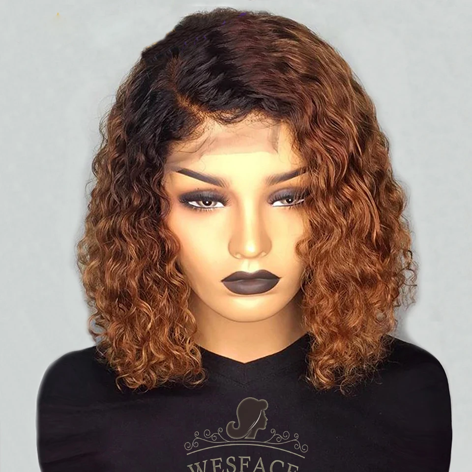 

Hot style Brazilian pixie short kinky curly wave hair wig brown color virgin human hair 4*4 13*4 13*6 transparent lace wigs