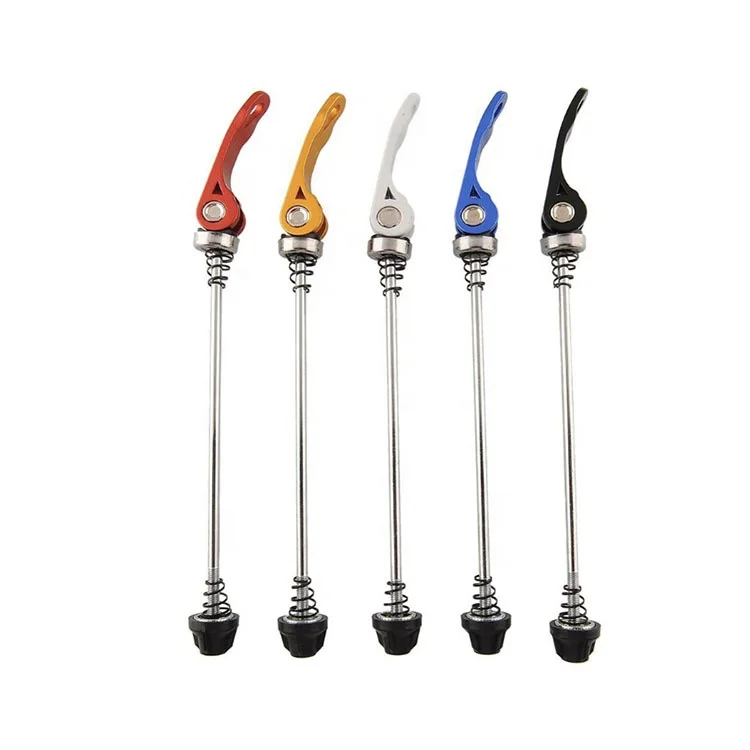 

Bicycle quick release lever Wheel Hub Front and Rear Skewers Clip Bolt Lever, Red, blue, black, gold and silver,