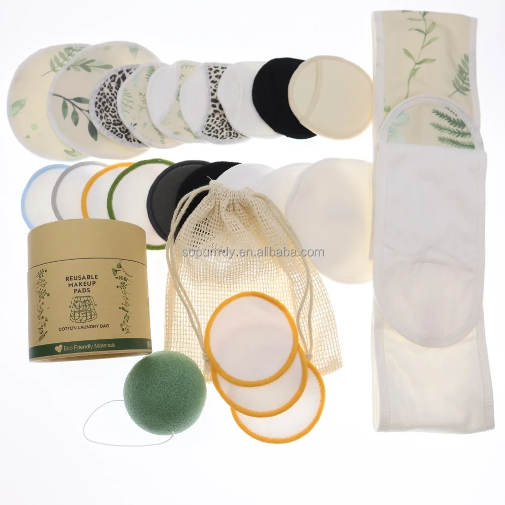 

Soft Facial Cotton Pads Reusable Makeup Remover Pads Bamboo Make Up Pads, White or customized color