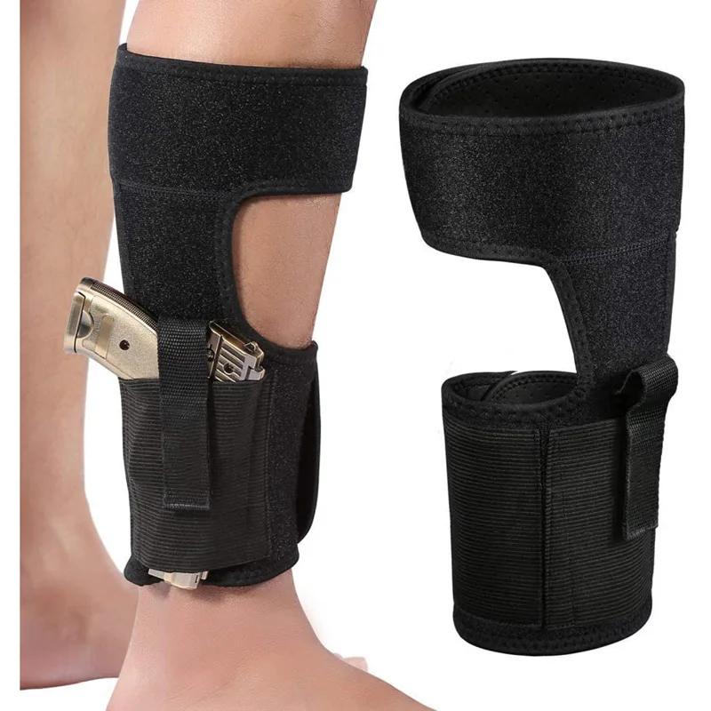 通用腿携带枪套隐蔽携带手枪加厚透气脚踝皮套