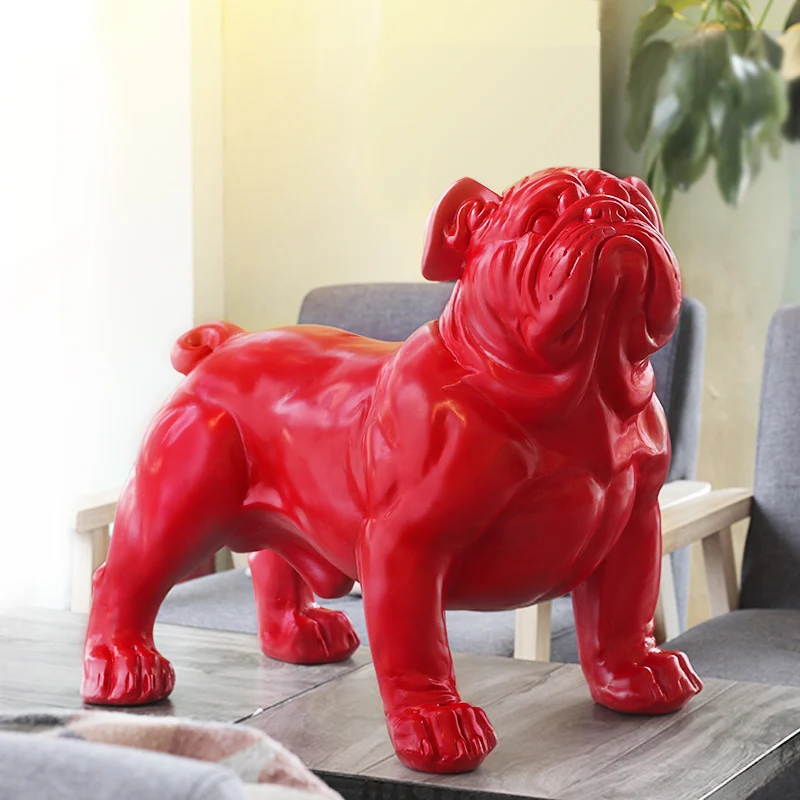 

Roogo wholesale Resin french bulldog figurine statue garden decor, Red/black