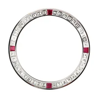 

Custom Original Version Stainless Steel Watch Bezel Insert with CZ and Ruby for Daytona