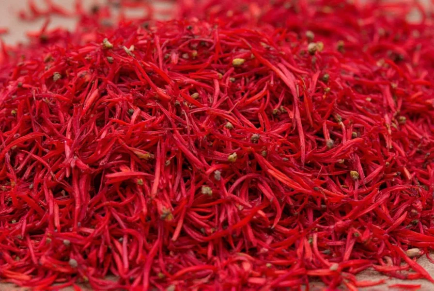 Map showing global saffron production regions with Iran highlighted as the largest producer