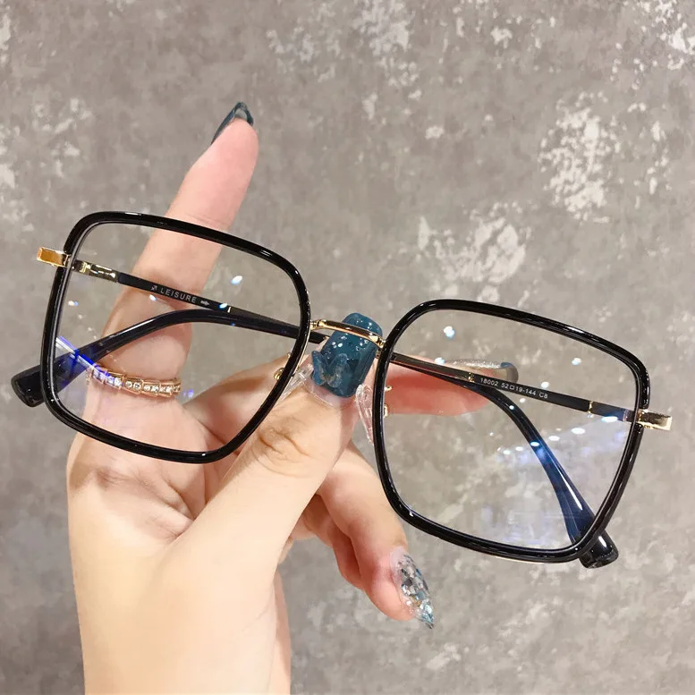 

20012 Custom metal eyeglasses square frame blue screen glasses computer Women's blue light blocking glasses men eyewear 2024