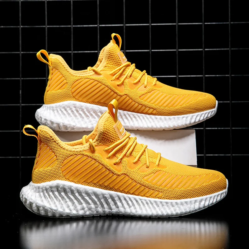 

Luxury Breathable Factory Direct Price Summer Men Sports Running Shoes, Fluorescent green white yellow black