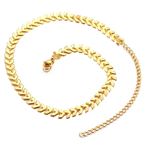 

Latest New Design Girls Olive Tree Leaf Branch Punk HipHop 18K Gold Necklace Chain, Gold;rose gold