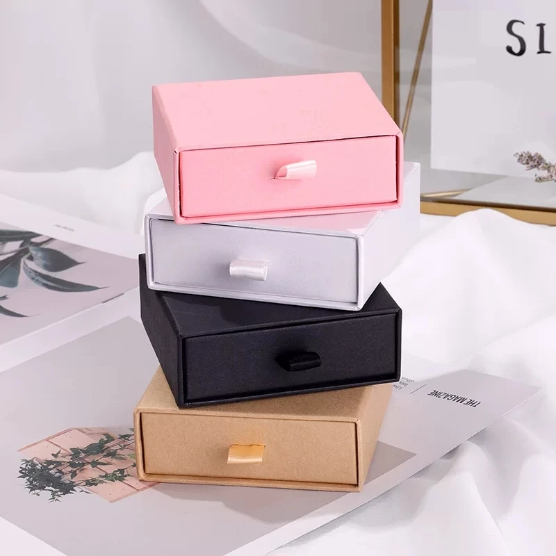 

Amazon Luxury 9x6x3 necklace cardboard packaging box magnetic tackle closure drawer slide boxes with ribbon custom necklace box