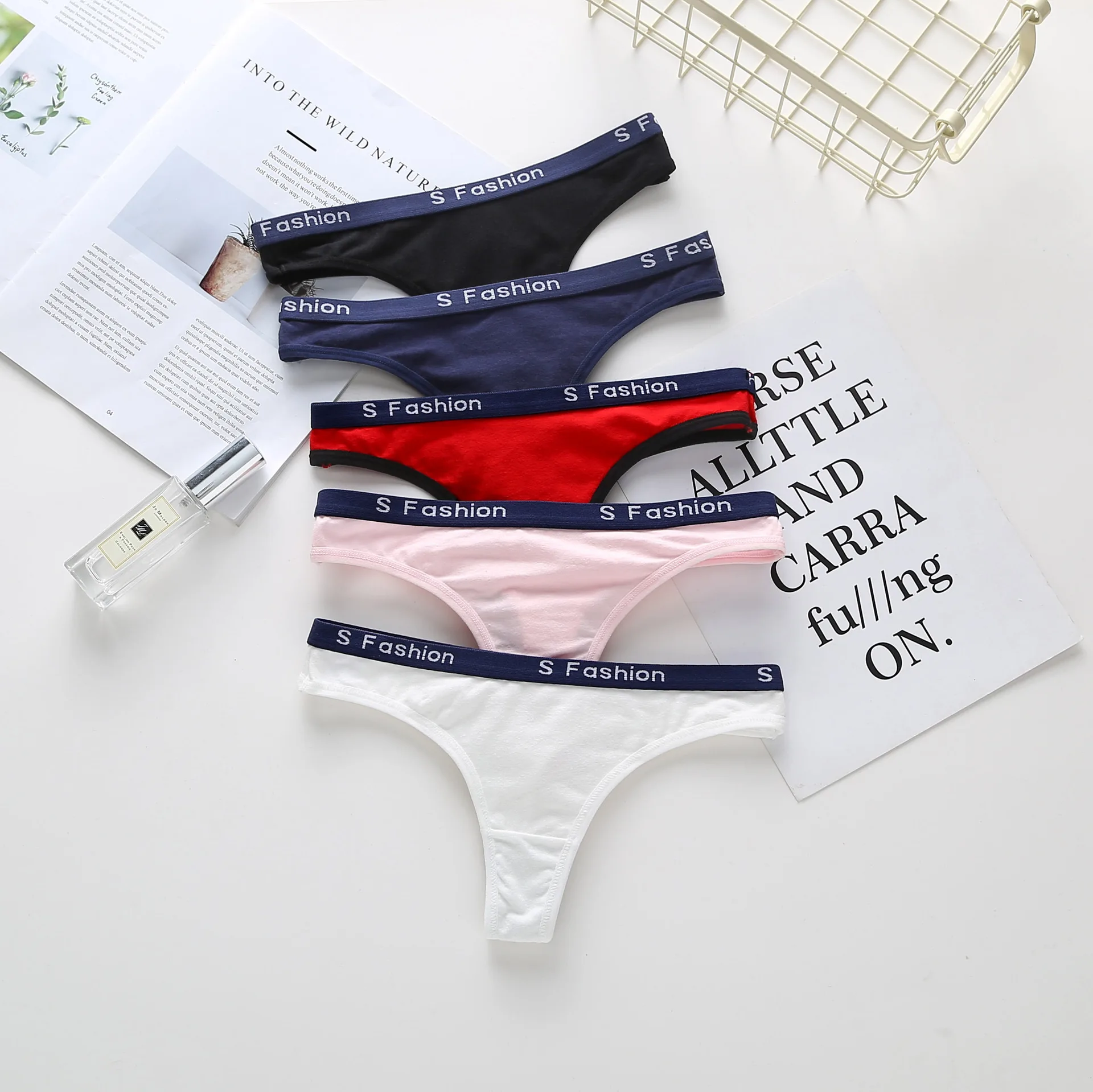 

Female Seamless 95 Cotton Thong Young Girl Sexy Thongs G string for Women, Black, white, blue, pink, gray, red