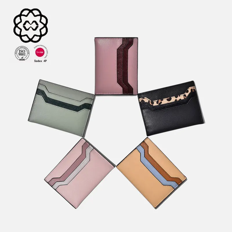

Women pu Leather RFID Blocking Card Holder slim front pocket wallet bank credit card holder
