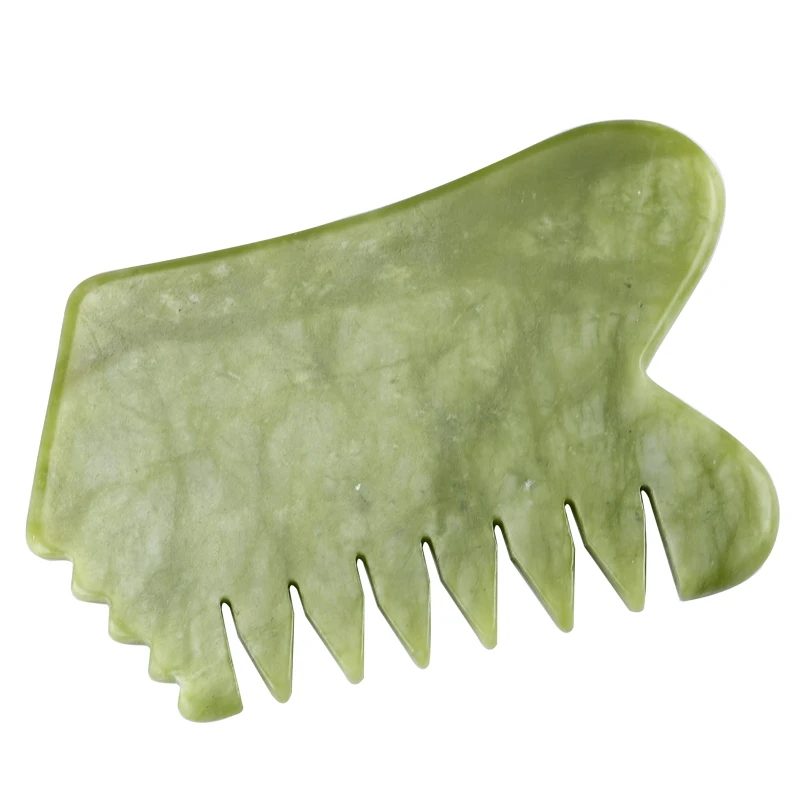 

Facial and Neck Massage XiuYan Comb Jade GuaSha Eliminate Wrinkles under Eyes XiuYan comb Jade GuaSha, Green