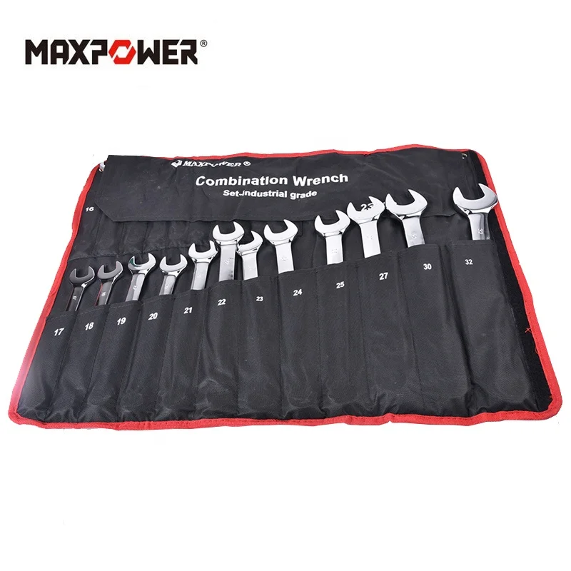 

MAXPOWER 23 Piece Germany Market 6-32MM Super Combo Spanner Set CRV Combination Spanner Wrench Set