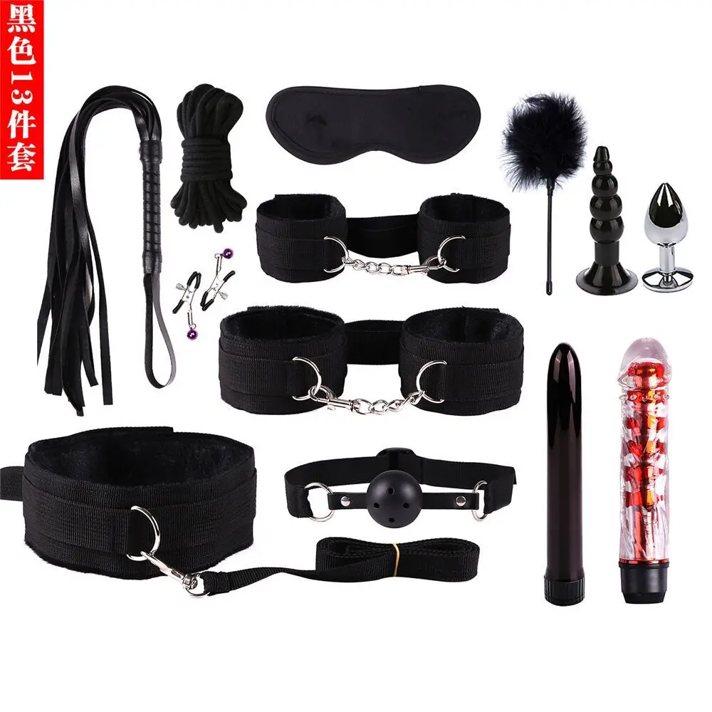 
gay free video male leather bondage set bdsm restraint bondage sex toy Whips Collar HandCuffs 