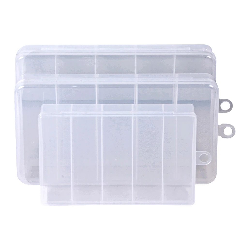 PP Plastic Small Multifunction Clear Storage Case 5 Compartments Fishing Tackle Accessory Lure Box