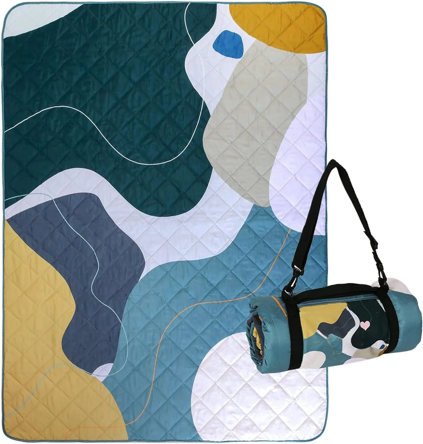 Portable Thick Soft Water Resistant Waterproof Picnic Blanket Inflatable Sand Proof Foldable Outdoor Grass Mat for Beach Camping